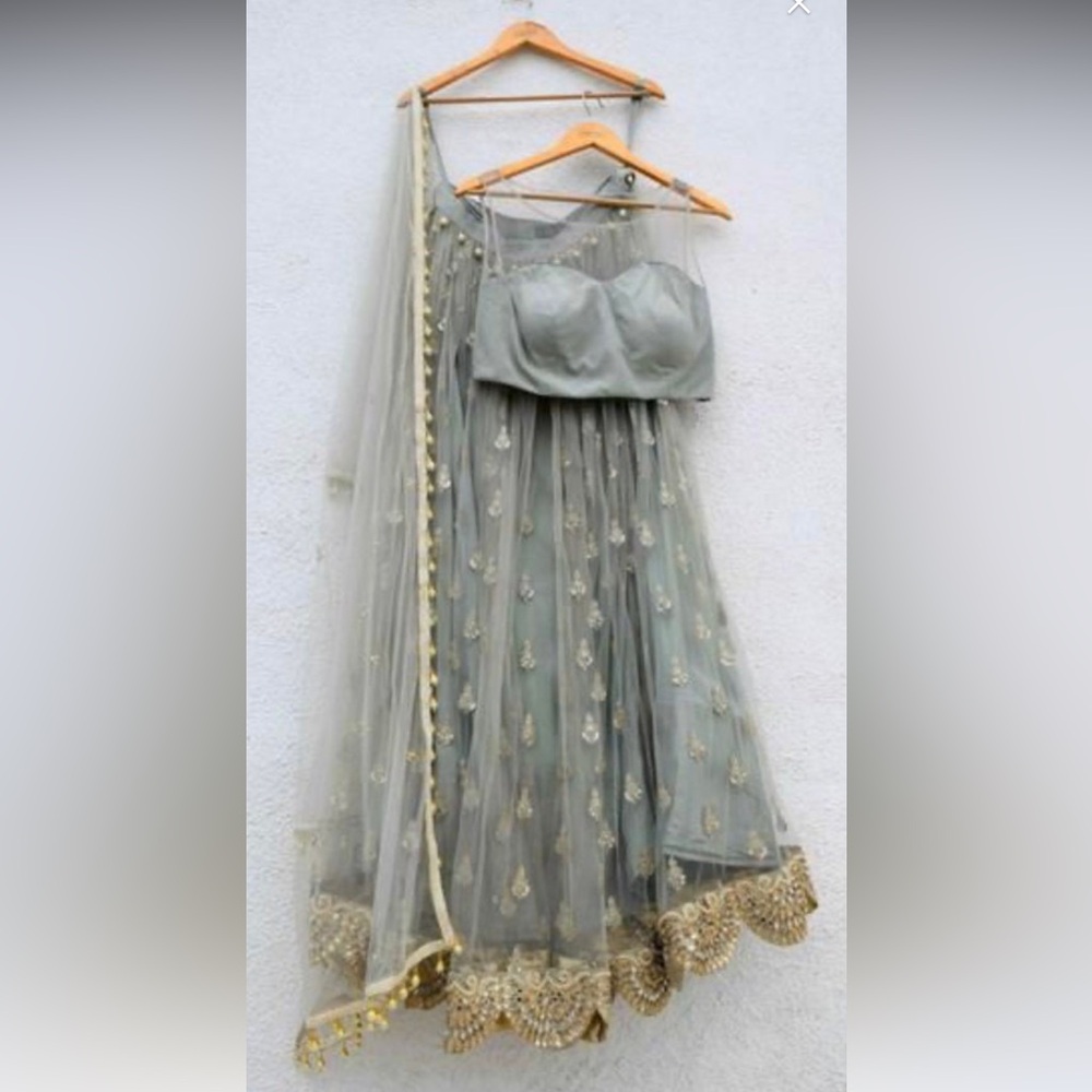 Anisha Shetty Grey Lehenga NWOT